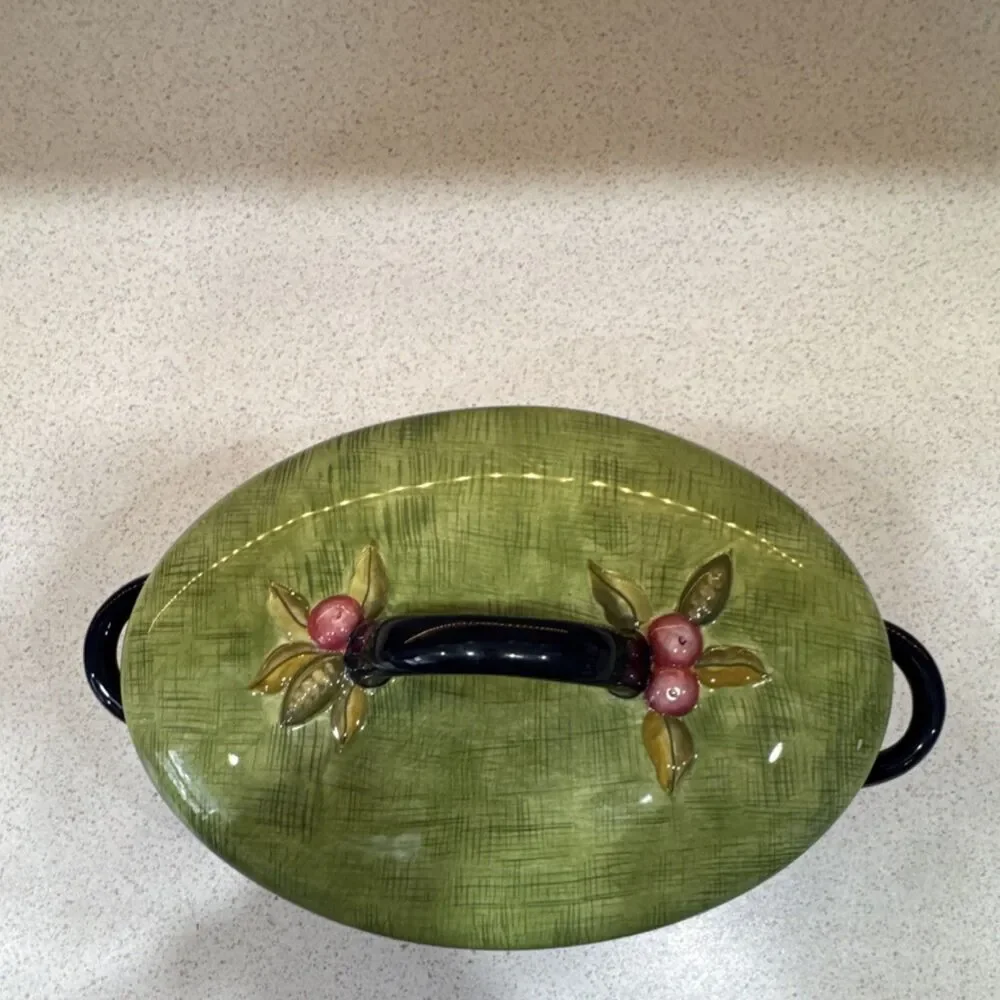 Tracy Porter Stonehouse Farm Oval Ceramic Casserole Rooster Dishwasher Safe